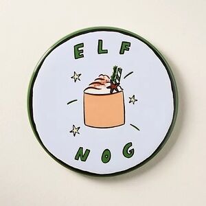 ❤️Anthropologie Elf Nog Stoneware Coaster NWT